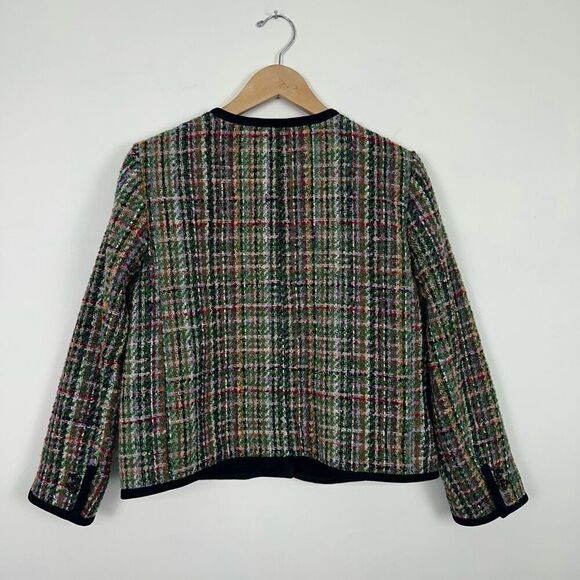 Ann Taylor Women’s Petite Tweed Cropped Jacket Exclusive Colorway - Picture 3 of 11